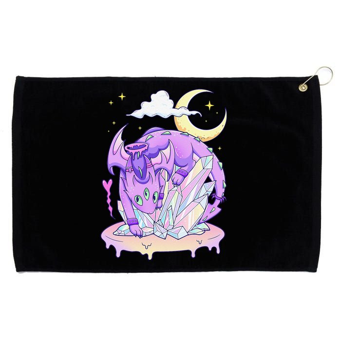 Kawaii Pastel Goth Cute Creepy Crystal Dragon  Grommeted Golf Towel