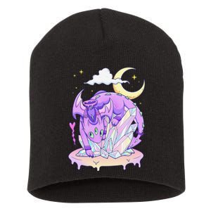 Kawaii Pastel Goth Cute Creepy Crystal Dragon  Short Acrylic Beanie