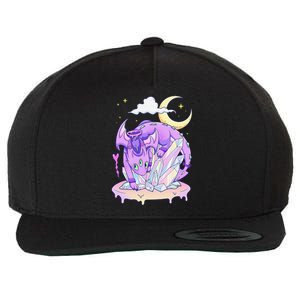 Kawaii Pastel Goth Cute Creepy Crystal Dragon  Wool Snapback Cap