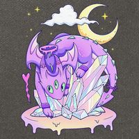 Kawaii Pastel Goth Cute Creepy Crystal Dragon  Cotton Canvas Backpack