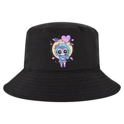 Kawaii Pastel Goth Cute Creepy Sugar Skull Day Of The Death  Cool Comfort Performance Bucket Hat