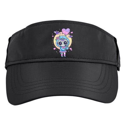 Kawaii Pastel Goth Cute Creepy Sugar Skull Day Of The Death  Adult Drive Performance Visor