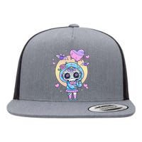 Kawaii Pastel Goth Cute Creepy Sugar Skull Day Of The Death  Flat Bill Trucker Hat