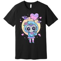 Kawaii Pastel Goth Cute Creepy Sugar Skull Day Of The Death  Premium T-Shirt