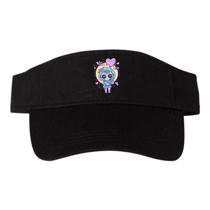 Kawaii Pastel Goth Cute Creepy Sugar Skull Day Of The Death  Valucap Bio-Washed Visor