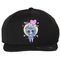 Kawaii Pastel Goth Cute Creepy Sugar Skull Day Of The Death  Wool Snapback Cap