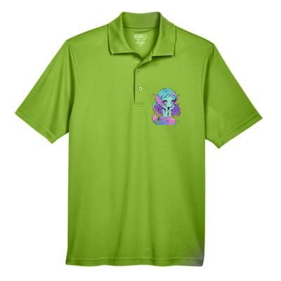 Kawaii Pastel Goth Creepy Cute Witchy Zombie Mermaid Men's Origin Performance Piqué Polo