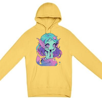 Kawaii Pastel Goth Creepy Cute Witchy Zombie Mermaid Premium Pullover Hoodie