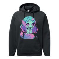 Kawaii Pastel Goth Creepy Cute Witchy Zombie Mermaid Performance Fleece Hoodie