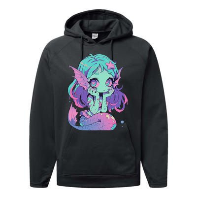 Kawaii Pastel Goth Creepy Cute Witchy Zombie Mermaid Performance Fleece Hoodie