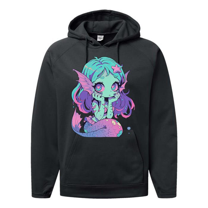 Kawaii Pastel Goth Creepy Cute Witchy Zombie Mermaid Performance Fleece Hoodie