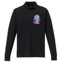 Kawaii Pastel Goth Creepy Cute Witchy Zombie Mermaid Performance Long Sleeve Polo