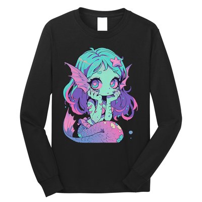 Kawaii Pastel Goth Creepy Cute Witchy Zombie Mermaid Long Sleeve Shirt