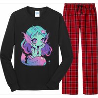 Kawaii Pastel Goth Creepy Cute Witchy Zombie Mermaid Long Sleeve Pajama Set