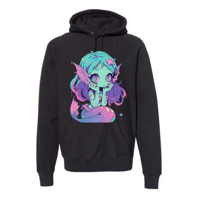 Kawaii Pastel Goth Creepy Cute Witchy Zombie Mermaid Premium Hoodie