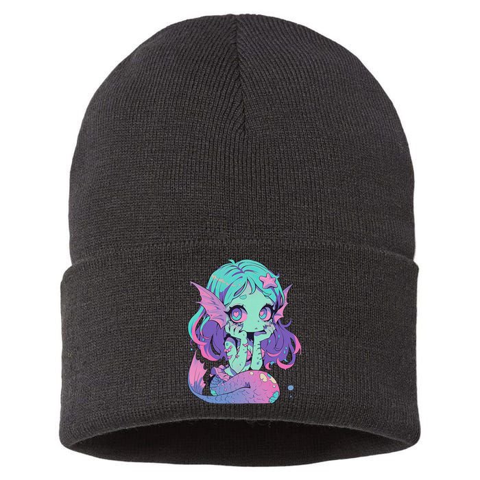 Kawaii Pastel Goth Creepy Cute Witchy Zombie Mermaid Sustainable Knit Beanie