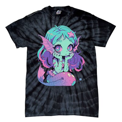 Kawaii Pastel Goth Creepy Cute Witchy Zombie Mermaid Tie-Dye T-Shirt