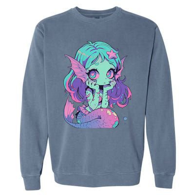 Kawaii Pastel Goth Creepy Cute Witchy Zombie Mermaid Garment-Dyed Sweatshirt