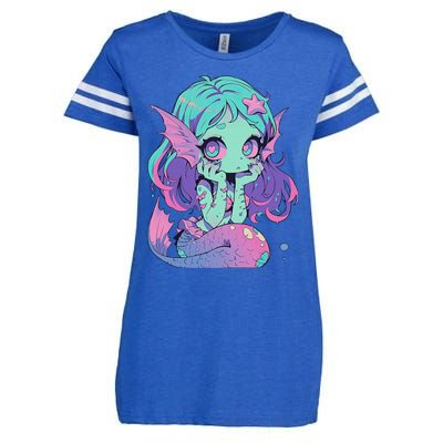 Kawaii Pastel Goth Creepy Cute Witchy Zombie Mermaid Enza Ladies Jersey Football T-Shirt