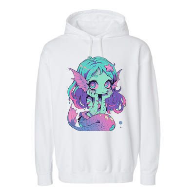 Kawaii Pastel Goth Creepy Cute Witchy Zombie Mermaid Garment-Dyed Fleece Hoodie