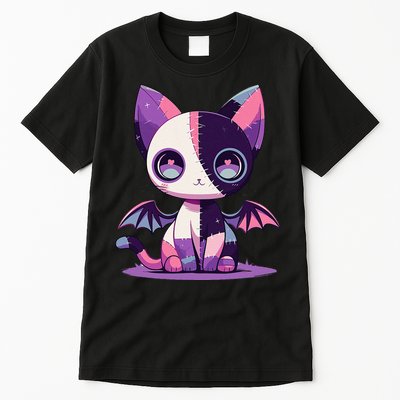 Kawaii Pastel Goth Creepy Cute Witchy Zombie Patchwork Cat Tall T-Shirt