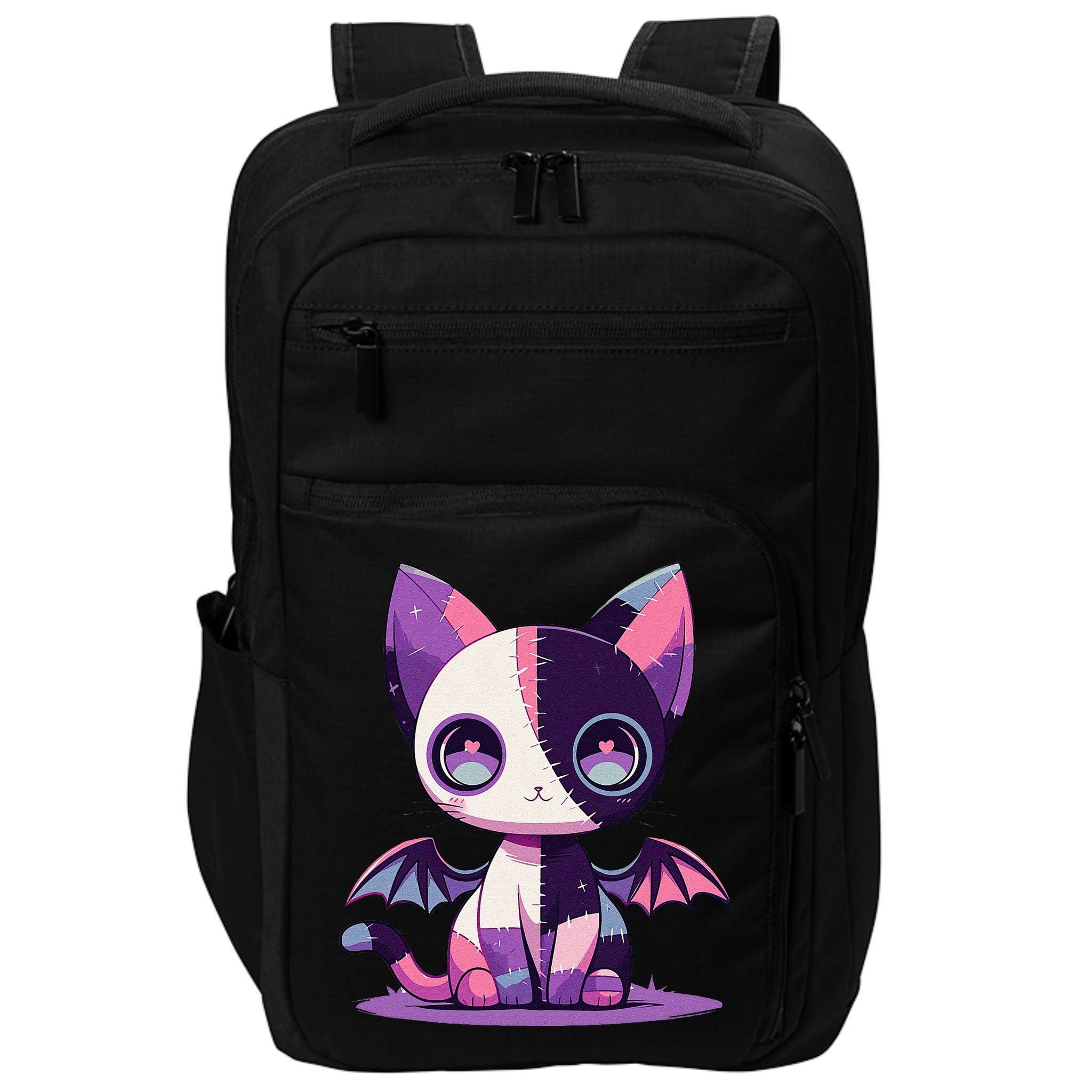 Kawaii Pastel Goth Creepy Cute Witchy Zombie Patchwork Cat Impact Tech Backpack