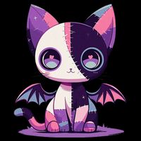 Kawaii Pastel Goth Creepy Cute Witchy Zombie Patchwork Cat Impact Tech Backpack