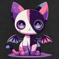 Kawaii Pastel Goth Creepy Cute Witchy Zombie Patchwork Cat 11oz C Handle Ceramic Mug