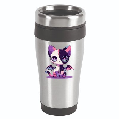 Kawaii Pastel Goth Creepy Cute Witchy Zombie Patchwork Cat 16oz Travel Tumbler