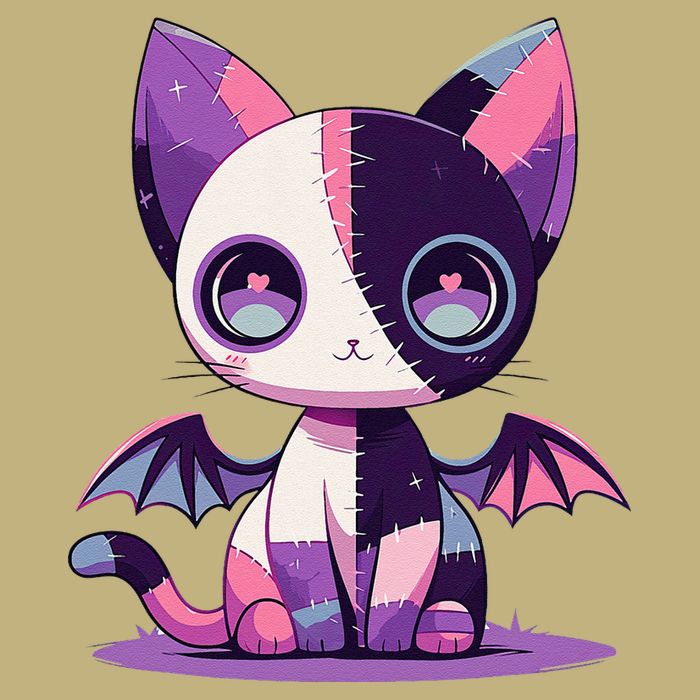 Kawaii Pastel Goth Creepy Cute Witchy Zombie Patchwork Cat Cooling Performance Crew T-Shirt