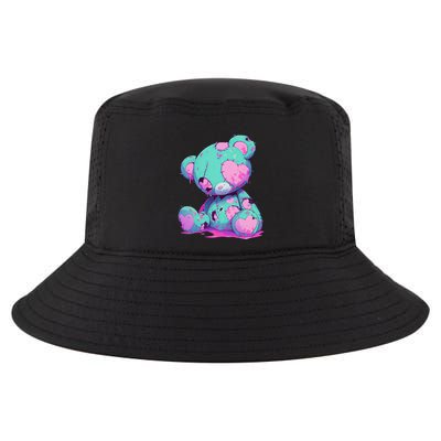 Kawaii Pastel Goth Creepy Cute Witchy Zombie Teddy Bear Cool Comfort Performance Bucket Hat