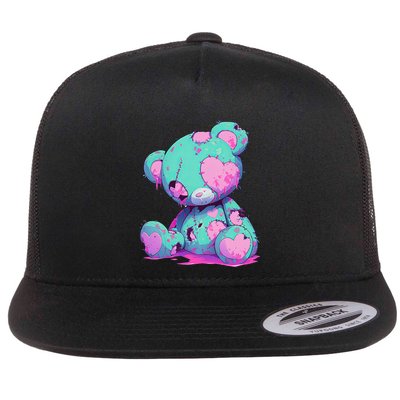 Kawaii Pastel Goth Creepy Cute Witchy Zombie Teddy Bear Flatbill Hat