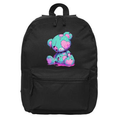 Kawaii Pastel Goth Creepy Cute Witchy Zombie Teddy Bear 16 in Basic Backpack