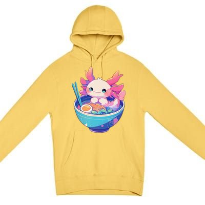 Kawaii Pastel Goth Cute Pin.K Axolotl In A Bowl Of Ramen Premium Pullover Hoodie