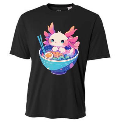 Kawaii Pastel Goth Cute Pin.K Axolotl In A Bowl Of Ramen Cooling Performance Crew T-Shirt