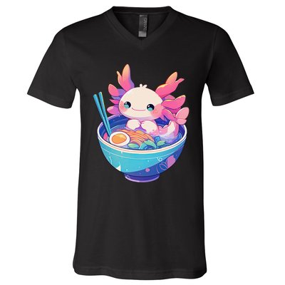 Kawaii Pastel Goth Cute Pin.K Axolotl In A Bowl Of Ramen V-Neck T-Shirt