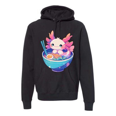 Kawaii Pastel Goth Cute Pin.K Axolotl In A Bowl Of Ramen Premium Hoodie