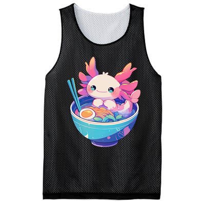 Kawaii Pastel Goth Cute Pin.K Axolotl In A Bowl Of Ramen Mesh Reversible Basketball Jersey Tank