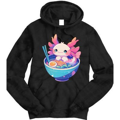 Kawaii Pastel Goth Cute Pin.K Axolotl In A Bowl Of Ramen Tie Dye Hoodie