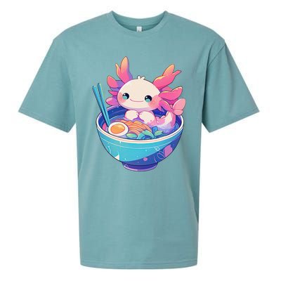 Kawaii Pastel Goth Cute Pin.K Axolotl In A Bowl Of Ramen Sueded Cloud Jersey T-Shirt