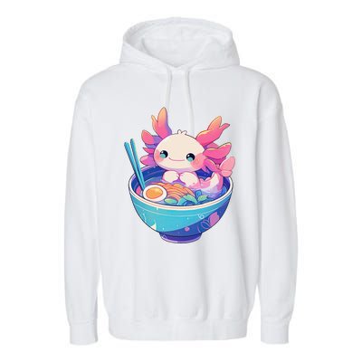 Kawaii Pastel Goth Cute Pin.K Axolotl In A Bowl Of Ramen Garment-Dyed Fleece Hoodie