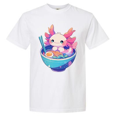 Kawaii Pastel Goth Cute Pin.K Axolotl In A Bowl Of Ramen Garment-Dyed Heavyweight T-Shirt