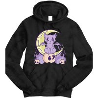 Kawaii Pastel Goth Cute Witchy Cat And Skull Anime Nu  Tie Dye Hoodie