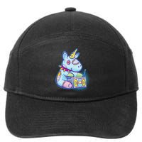 Kawaii Pastel Goth Unicorn Menhera Anime  7-Panel Snapback Hat