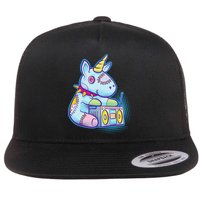 Kawaii Pastel Goth Unicorn Menhera Anime  Flat Bill Trucker Hat