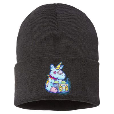 Kawaii Pastel Goth Unicorn Menhera Anime  Sustainable Knit Beanie