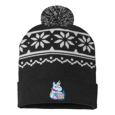 Kawaii Pastel Goth Unicorn Menhera Anime  USA-Made Snowflake Beanie