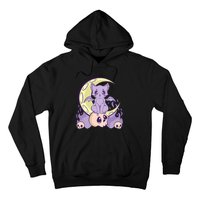 Kawaii Pastel Goth Cute Creepy Witchy Cat And Skull Anime Nu Hoodie