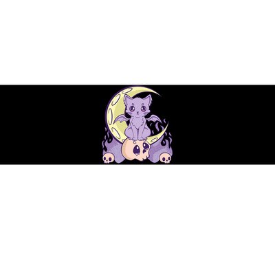 Kawaii Pastel Goth Cute Creepy Witchy Cat And Skull Anime Nu Bumper Sticker