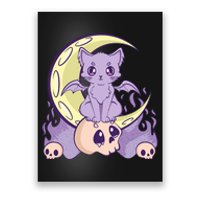 Kawaii Pastel Goth Cute Creepy Witchy Cat And Skull Anime Nu Poster